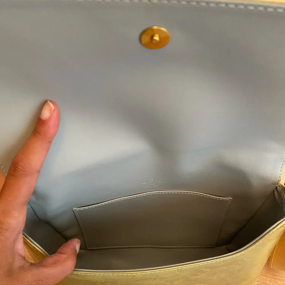 Louis Vuitton Pink and Olive Green Embossed Monogram Shoulder Bag